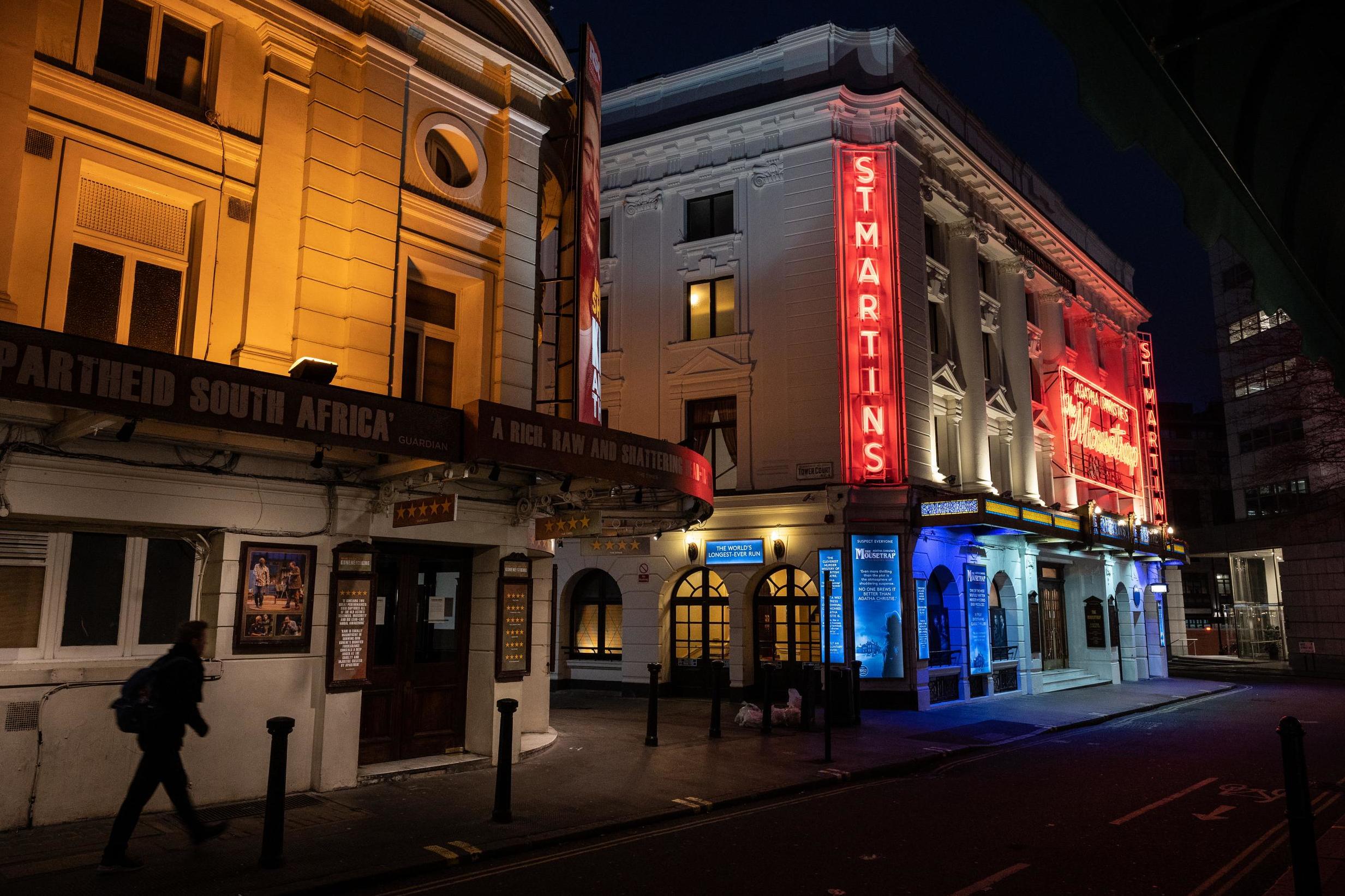 The area around St Martin's theatre remains deserted