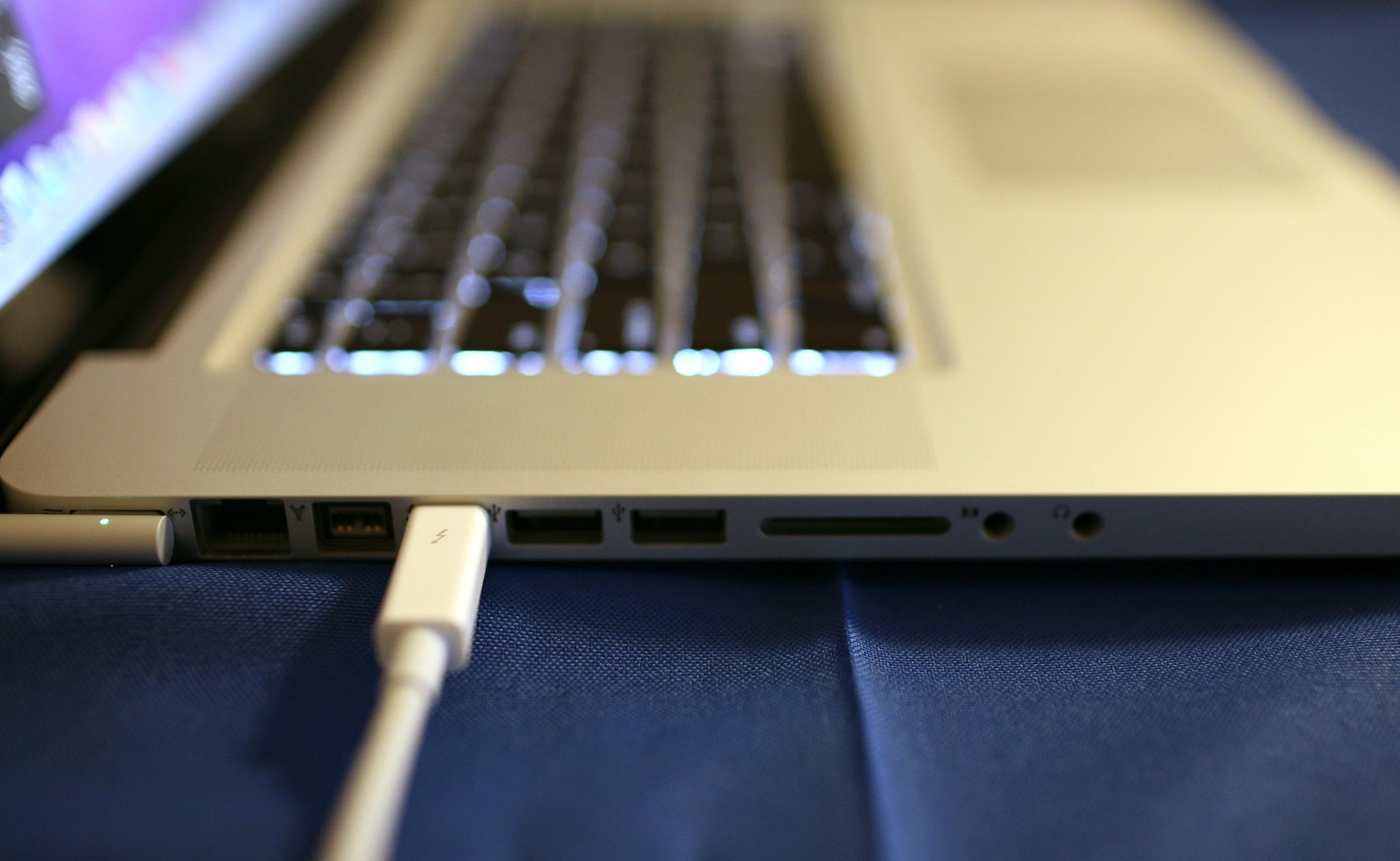 Apple's MacbookPro laptop that uses Intel's Thunderbolt (KIMIHIROHOSHINO/AFPvia Getty Images)