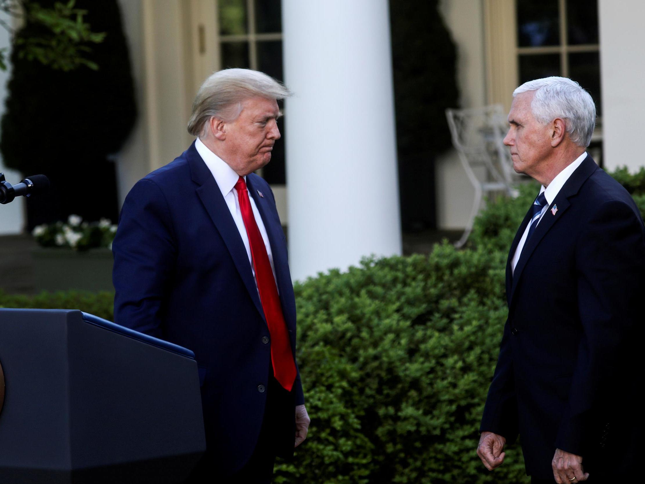 Donald Trump and Mike Pence in April