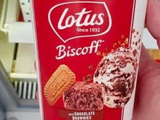 Asda now selling Lotus Biscoff ice cream with brownie pieces