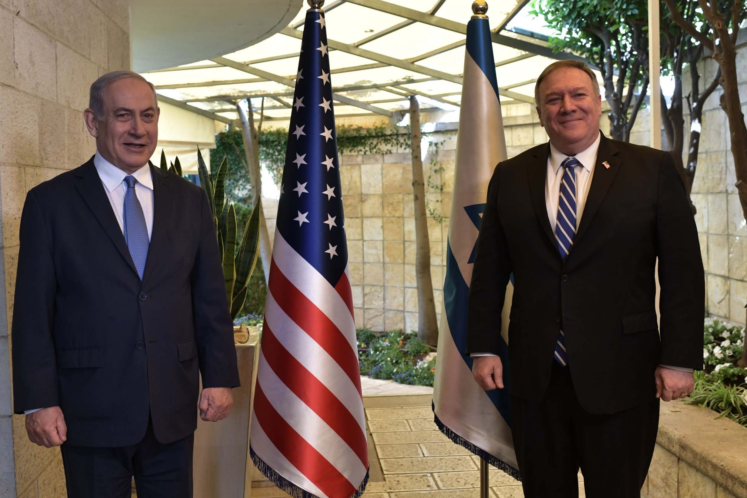 Benjamin Netanyahu and Mike Pompeo in Jerusalem on Wednesday