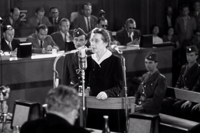 Horáková gives the closing speech at her trial in 1950