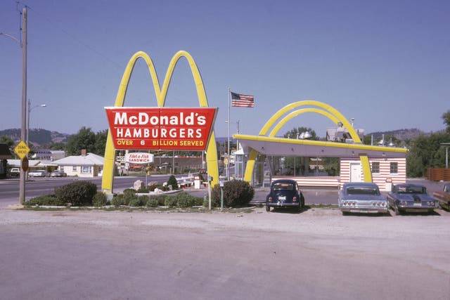 A McDonalds restaurant in Downey, California