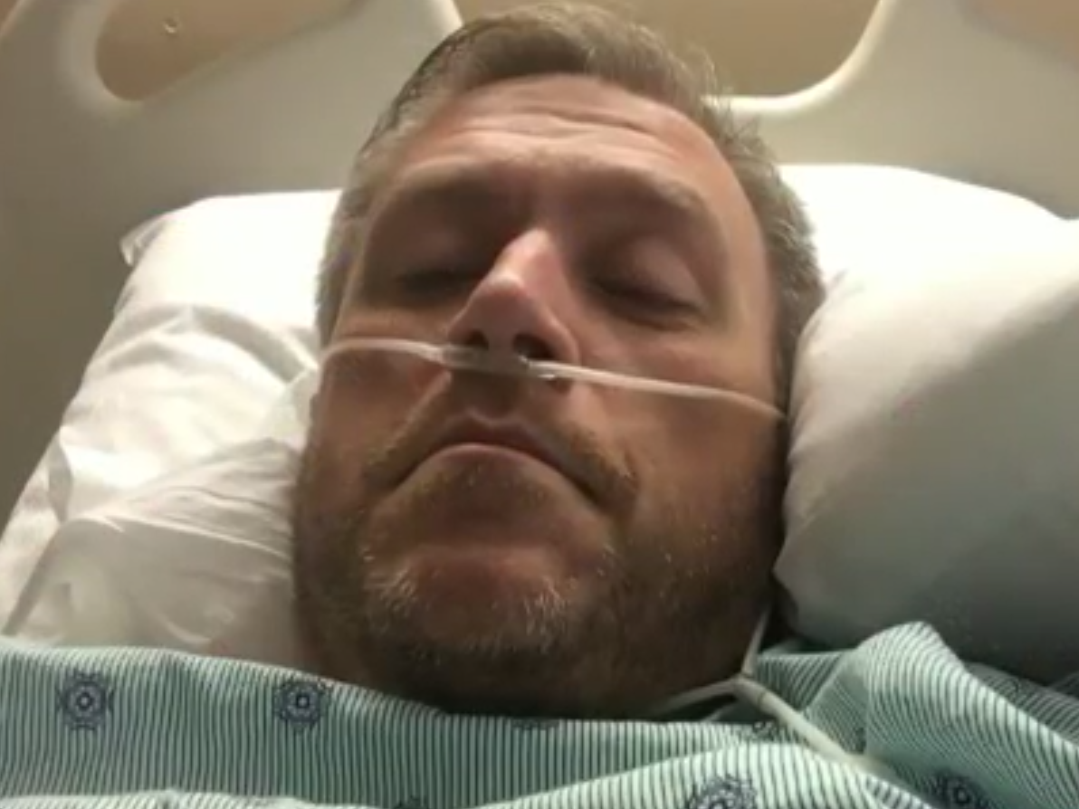 Dr Joseph Fairs speaking from his hospital bed