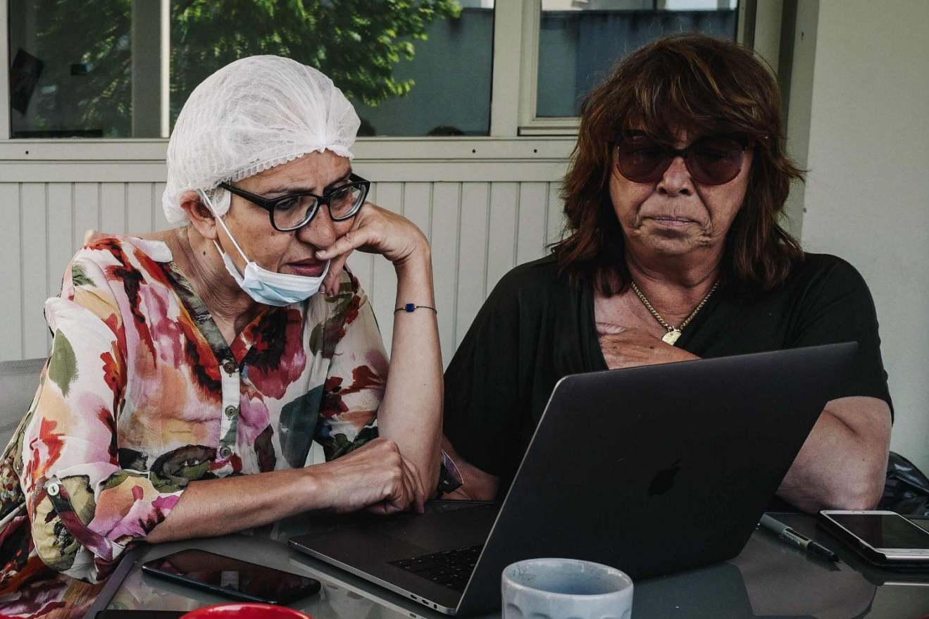 Doctors attend a videoconference at a makeshift hospital in Paris (AFP/Getty)