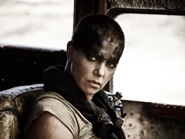 Theron as Furiosa in George Miller’s ‘Mad Max: Fury Road’ (Warne