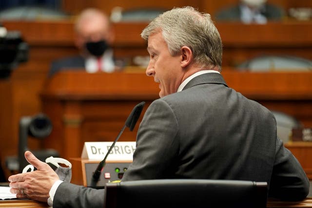 Dr. Rick Bright testified before the House Energy and Commerce Subcommittee on Thursday