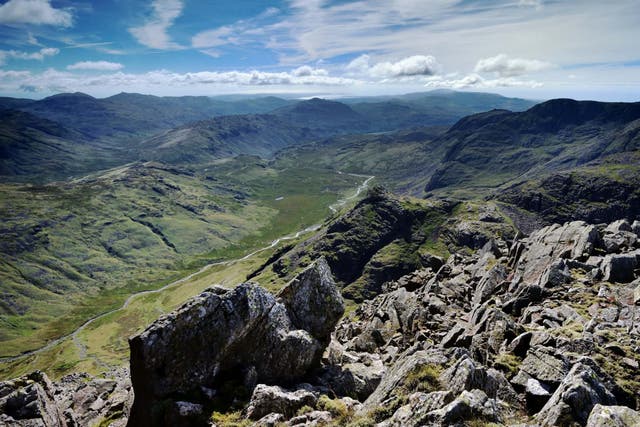 The Eskdale valley as seen from Ill Crag, Cumbria