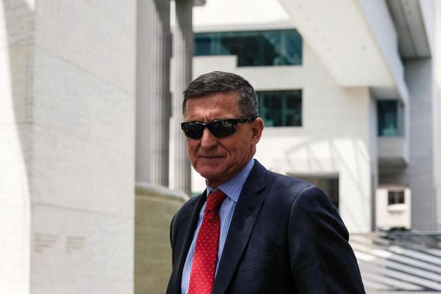 Former National Security Adviser Michael Flynn leaves the E. Barrett Prettyman US Courthouse on 24 June  2019 in Washington