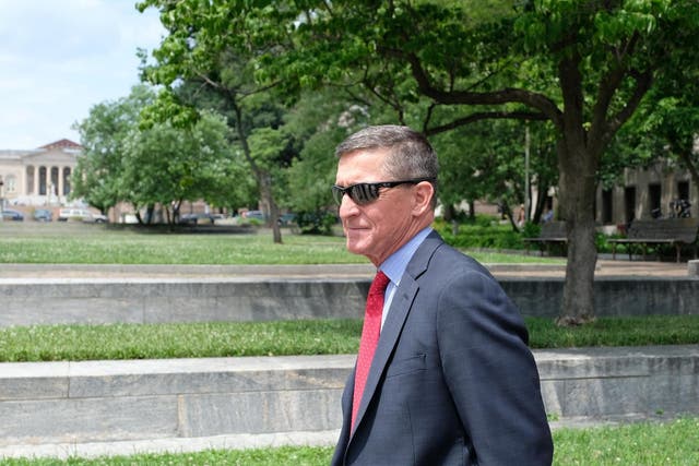 Former national security adviser Michael Flynn leaves the E Barrett Prettyman courthouse on 24 June 2019, in Washington DC