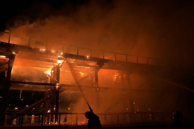 Fire at Dunston Staiths in Gateshead