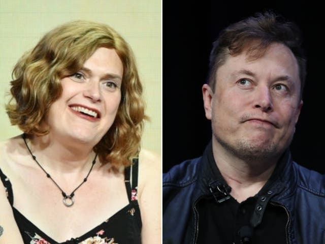Lilly Wachowski at an event in 2019, and Elon Musk in 2020