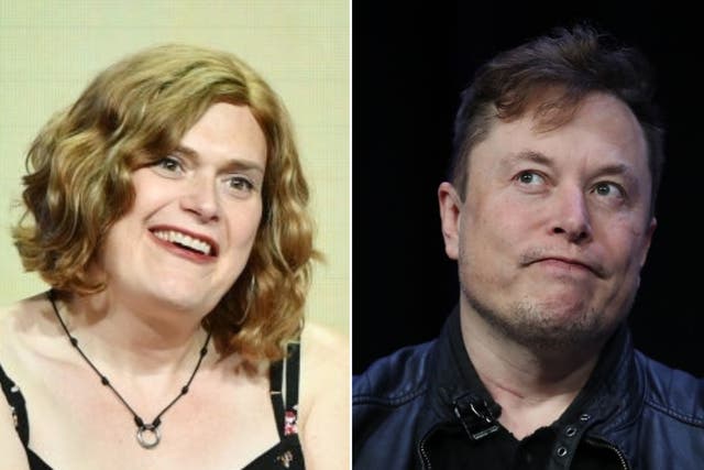 Lilly Wachowski at an event in 2019, and Elon Musk in 2020