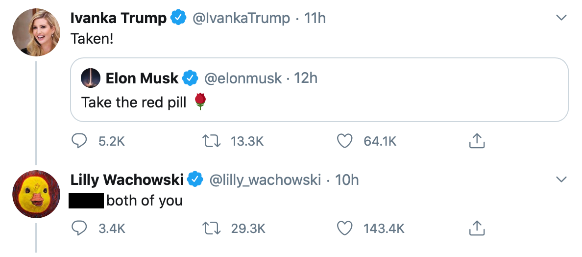 Lilly Wachowski’s tweet to Trump and Musk