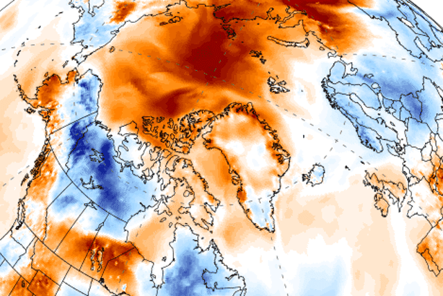 Image showing unprecedented temperatures over the Arctic during May 2020