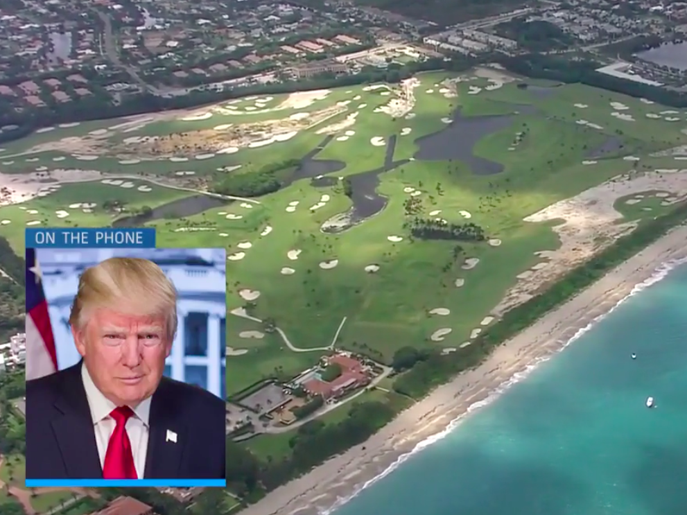 Trump calls golf show to boast players will soon be &apos;practically standing on top of each other&apos; again