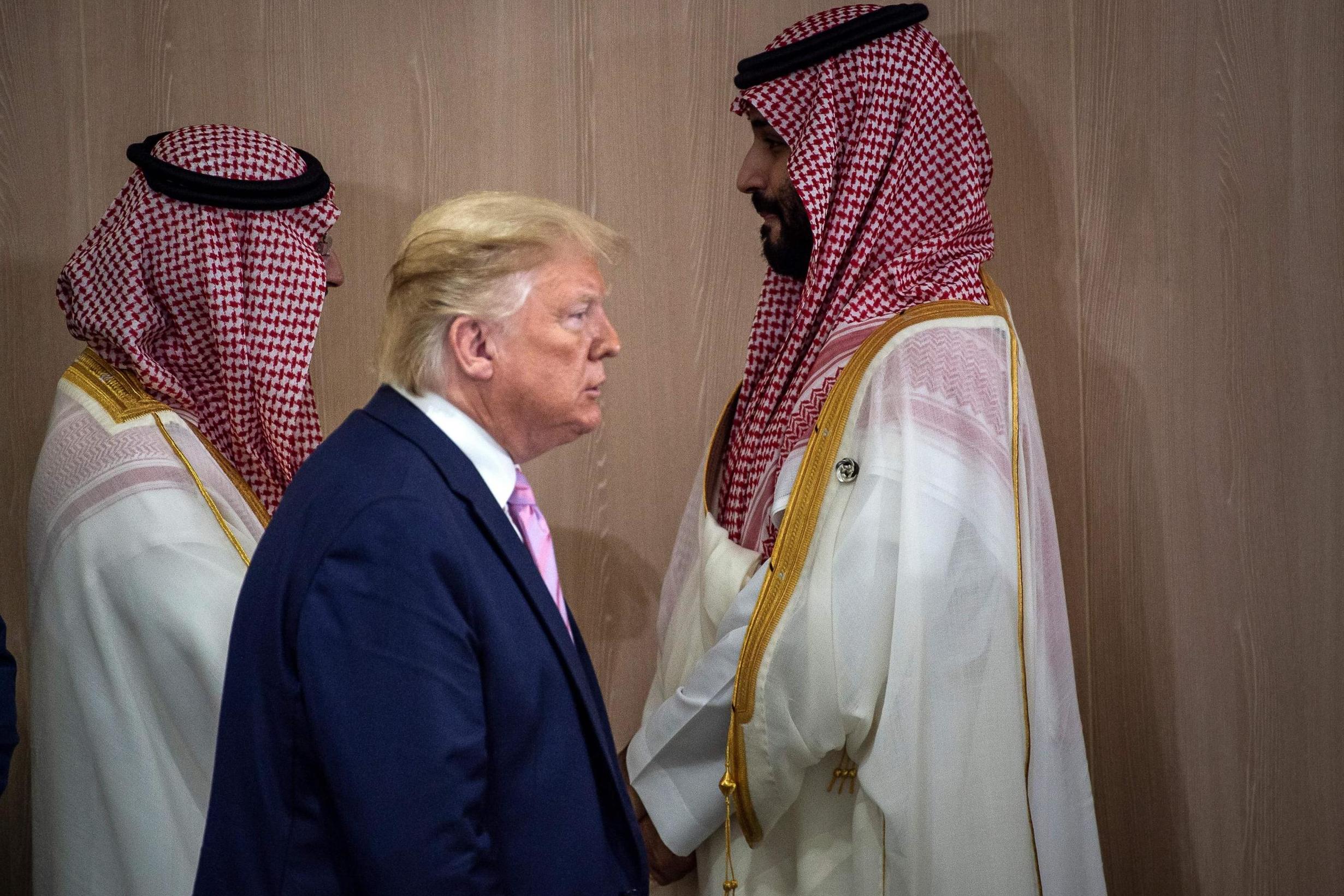 Trump has been credited with ending the impasse between MBS (right) and Putin over oil