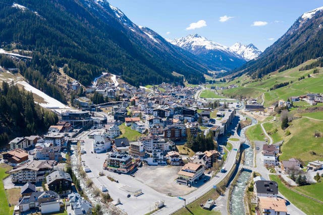 Ischgl (pictured) is a ski resort in Austria's worst hit region