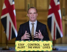 Dominic Raab says he would only take the knee for Queen or his wife