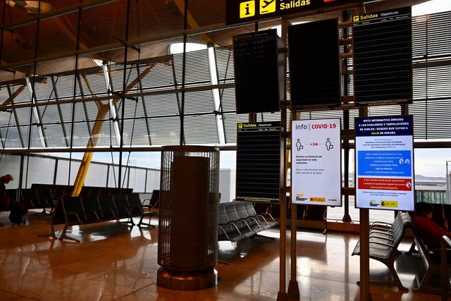Terminal 4 of the Madrid-Barajas Adolfo Suarez airport in Barajas on May 16, 2020