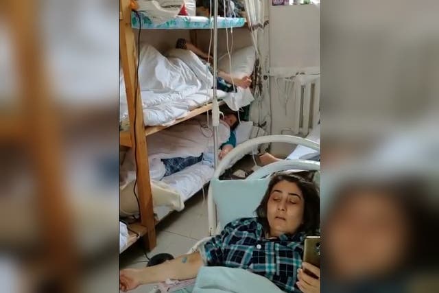 Nurses in a makeshift ward in Derbent, Dagestan, in April