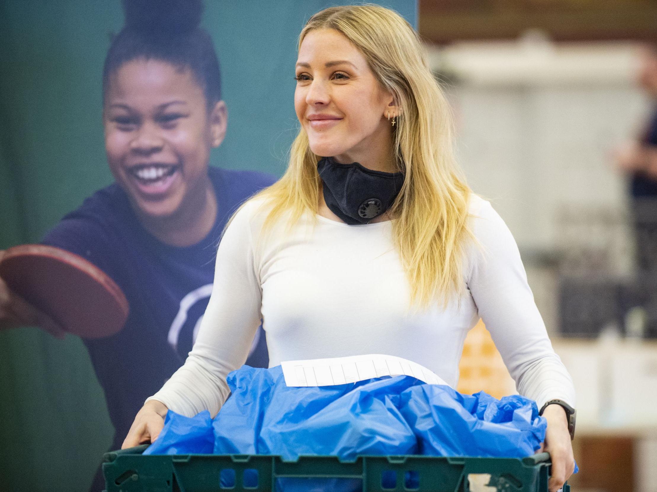 Ellie Goulding joined Felix Project volunteers to get food out to vulnerable people