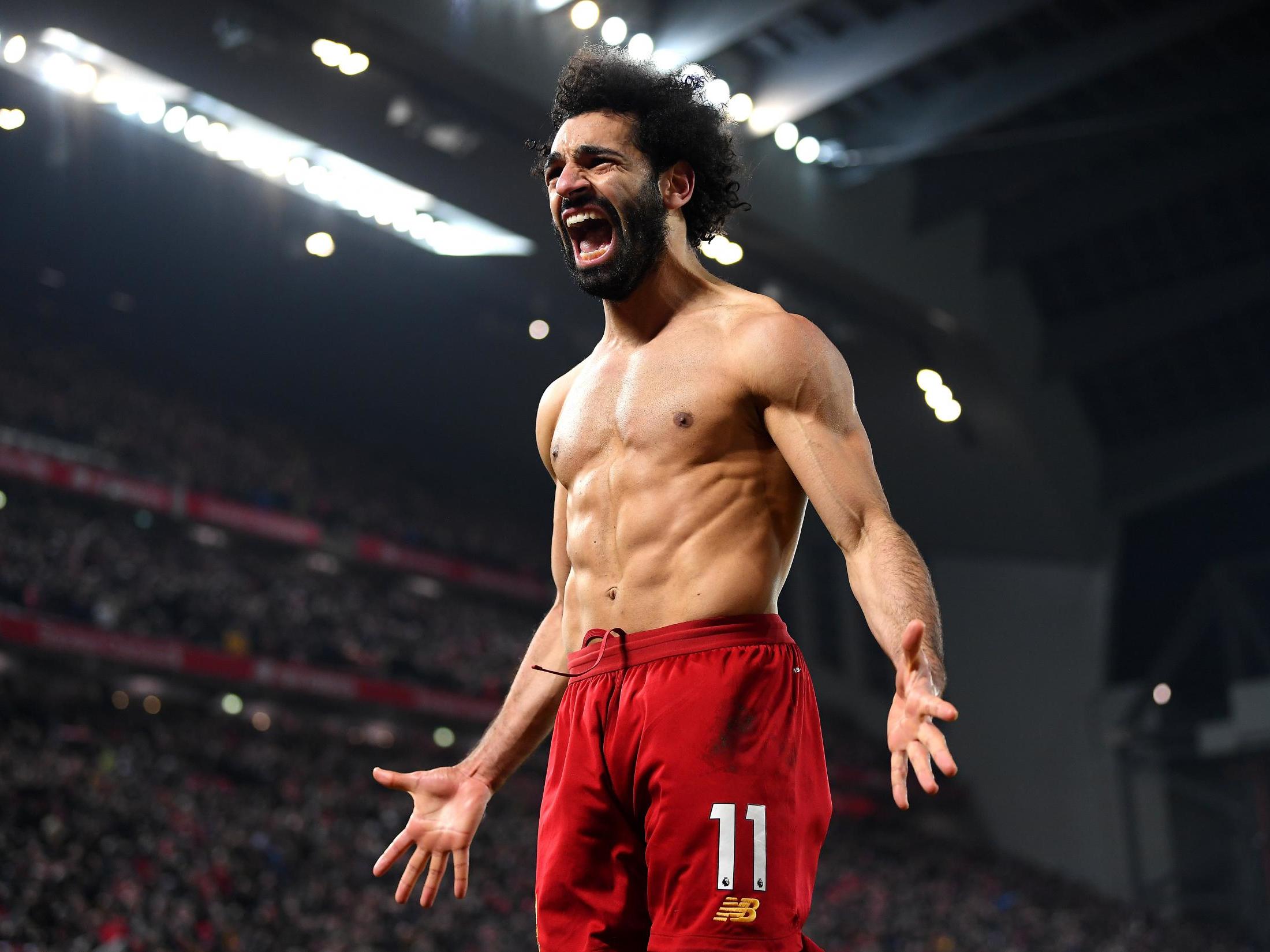 Mohamed Salah of Liverpool celebrates