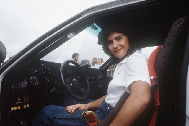 Mouton at the Malboro Safari rally in Nairobi in 1983, in which she and her co-driver Fabrizia Pons finished third