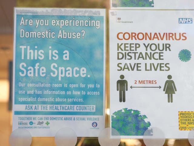A Safe Space notice in the window of a Boots Pharmacy on 2 May 2020 in London, United Kingdom