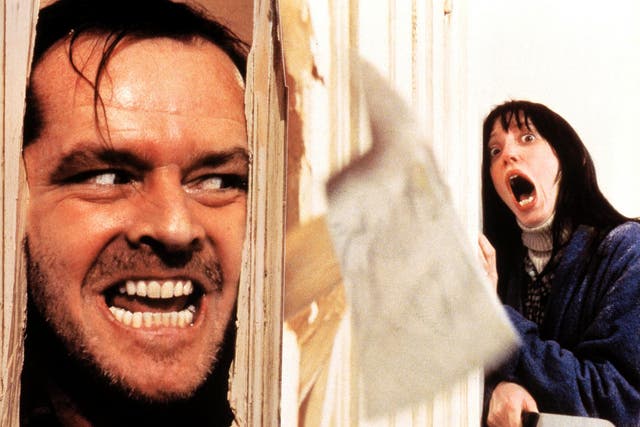 ‘Here’s Johnny’: the scene in which Jack Nicholson’s madman hews through a bathroom door in search of wife Wendy (Shelley Duvall) has been imitated countless times throughout pop culture