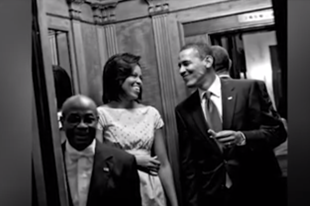 Wilson Roosevelt Jerman with former president and first lady Barack and Michelle Obama