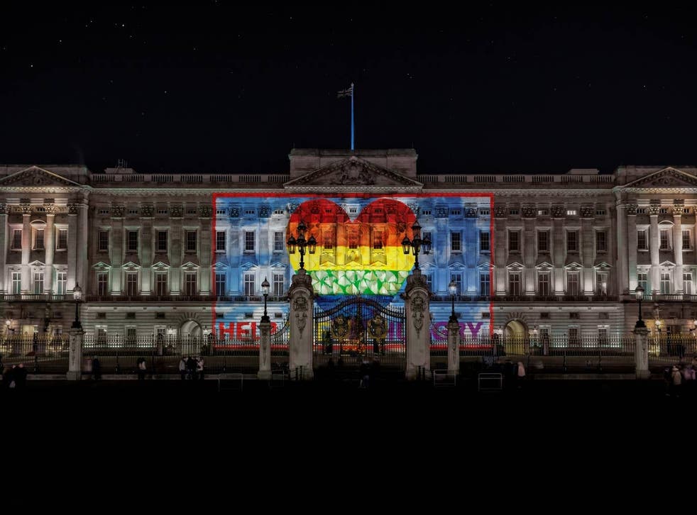 Buckingham Palace digitally enhanced by Damien Hirst