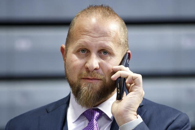 DES MOINES, IA - JANUARY 30: Brad Parscale, campaign manager for President Donald Trump's re-election campaign, speaks on the phone ahead a campaign rally inside of the Knapp Center arena at Drake University on January 30, 2020 in Des Moines, Iowa. President Donald Trump will later host a campaign rally at Drake University ahead of the Iowa Caucuses.