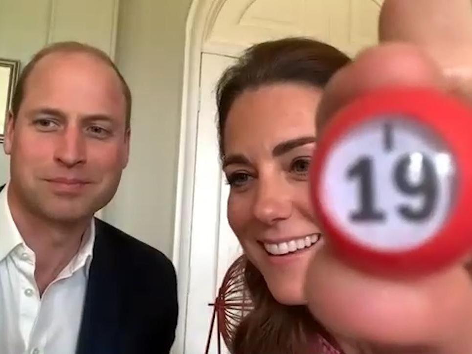 Prince William and Kate Middleton play virtual bingo with care home residents
