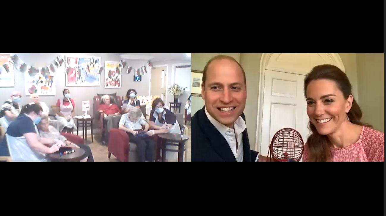 The royal couple joined residents at Shire Hall Care Home in Cardiff via video call