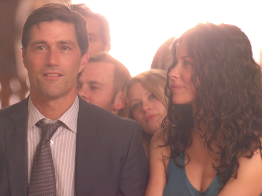 Matthew Fox and Evangeline Lilly in the divisive final scene of 'Lost'