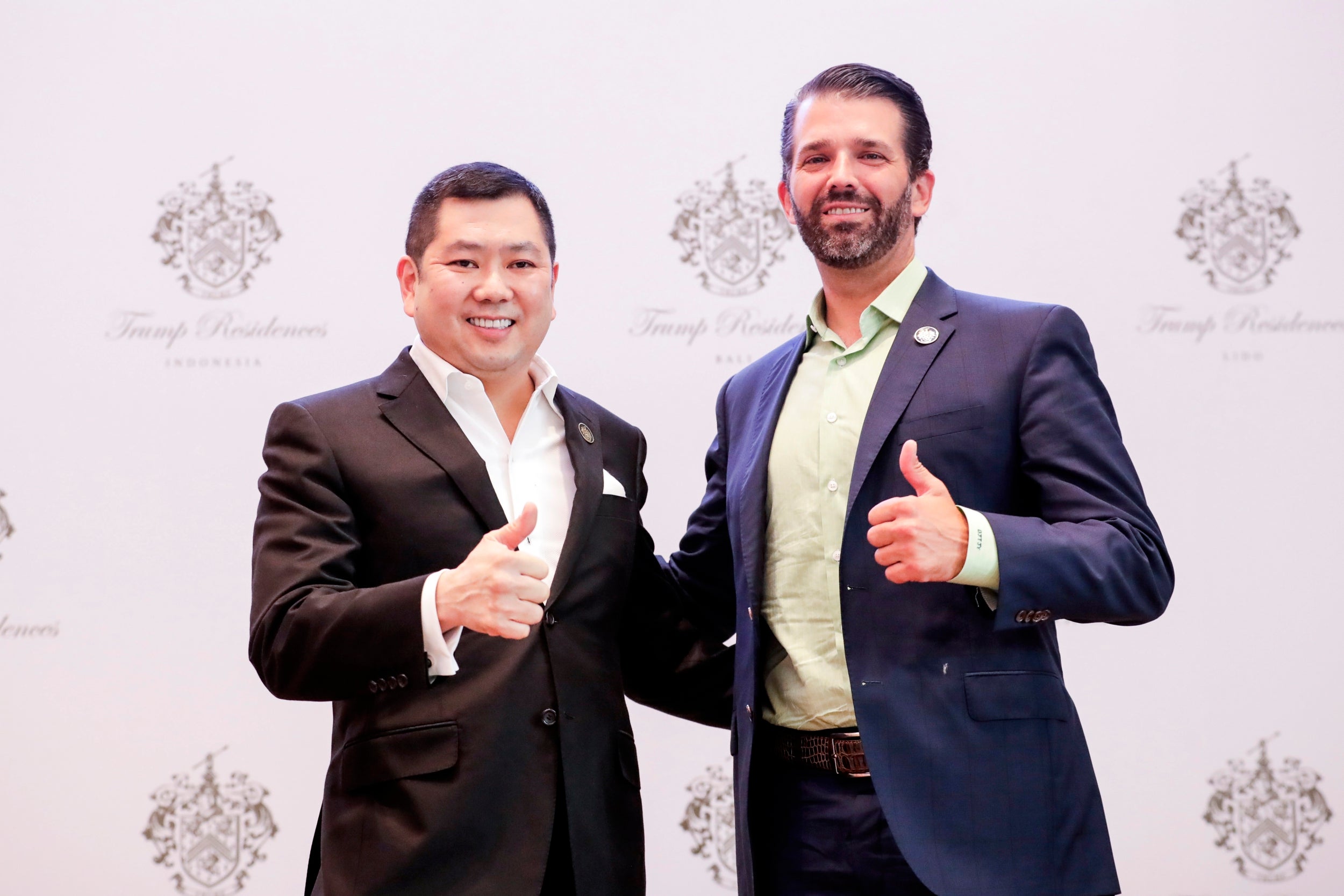 Donald Trump Jr with Hary Tanoesoedibjo in 2019