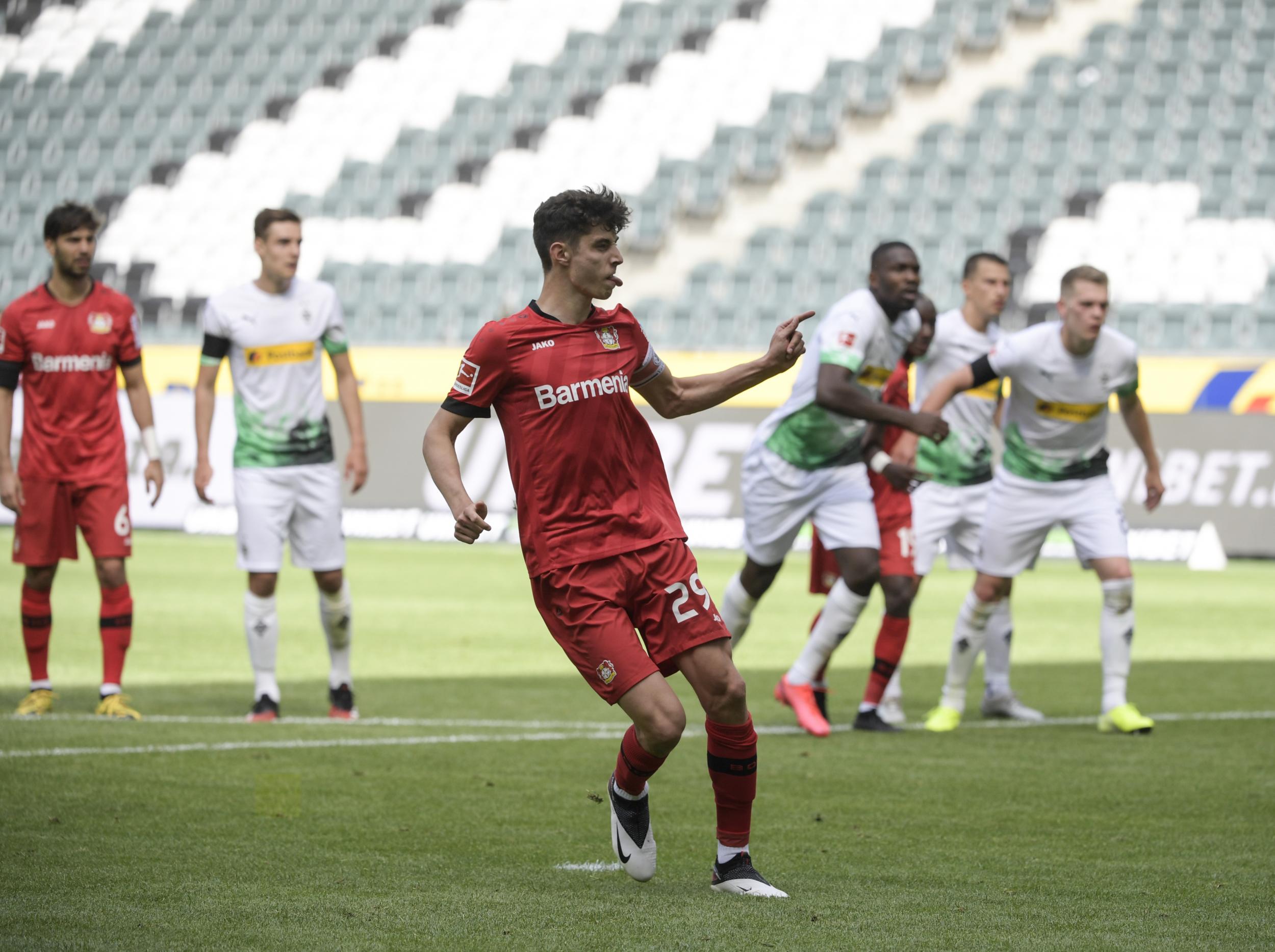 Havertz converting a penalty against Gladbach