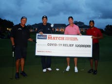 Tiger Woods, Peyton Manning, Phil Mickelson and Tom Brady raise $20million with charity golf match