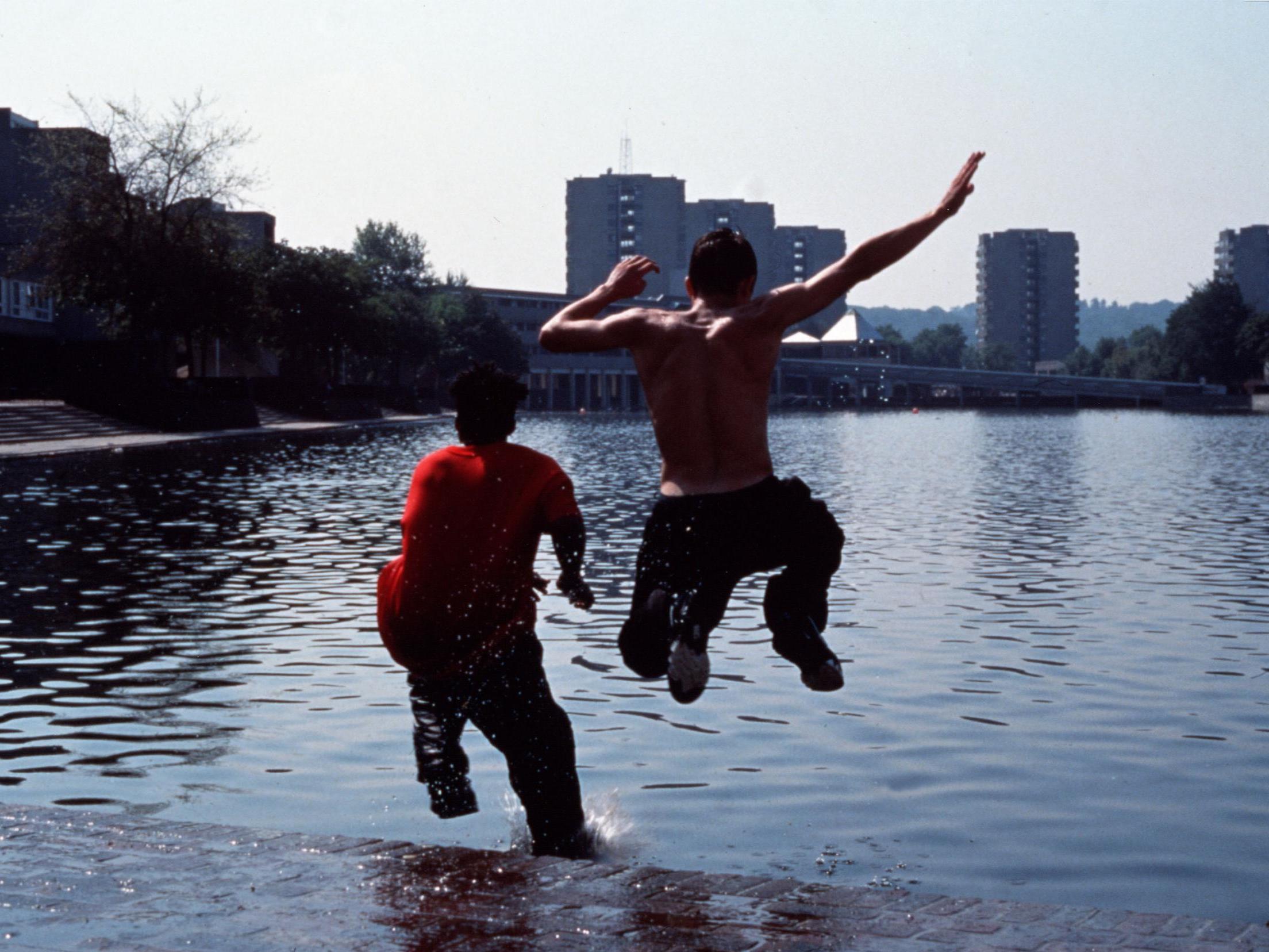 Ste and Jamie jump into the river in Hettie Macdonald’s ‘Beautiful Thing’