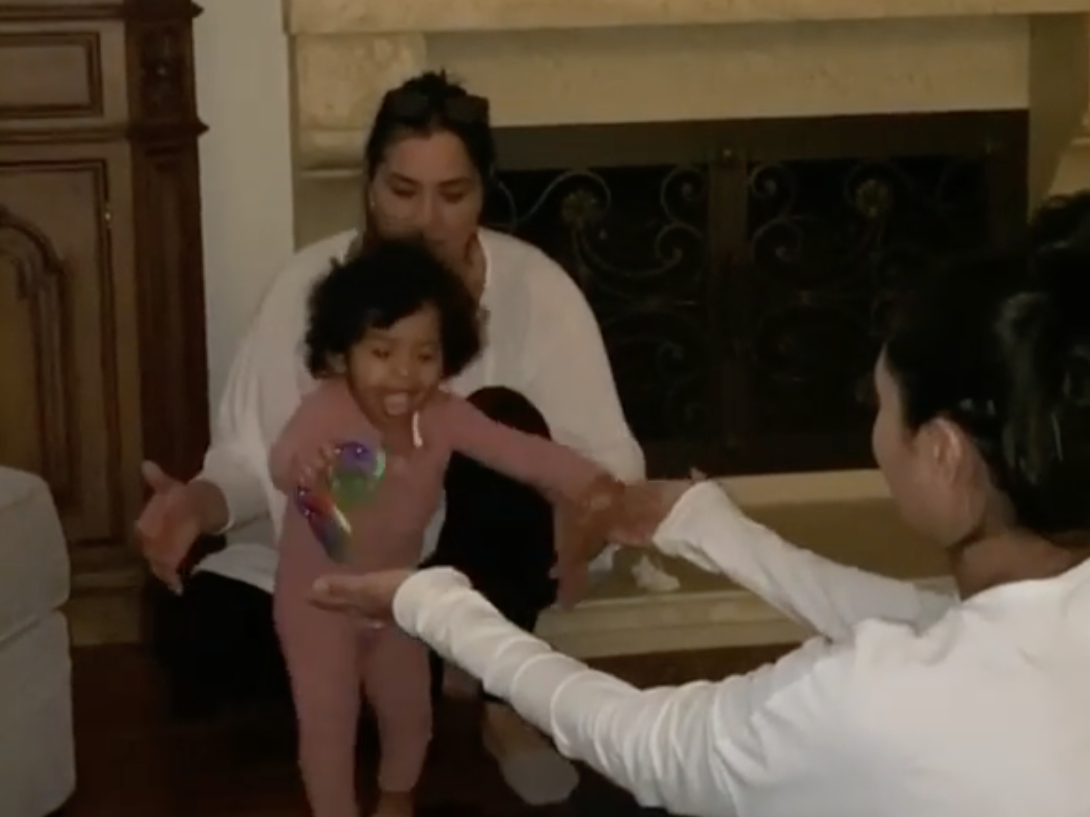 Vanessa Bryant recently shared a video on Instagram of Capri taking her first steps (Instagram: @vanessabryant)