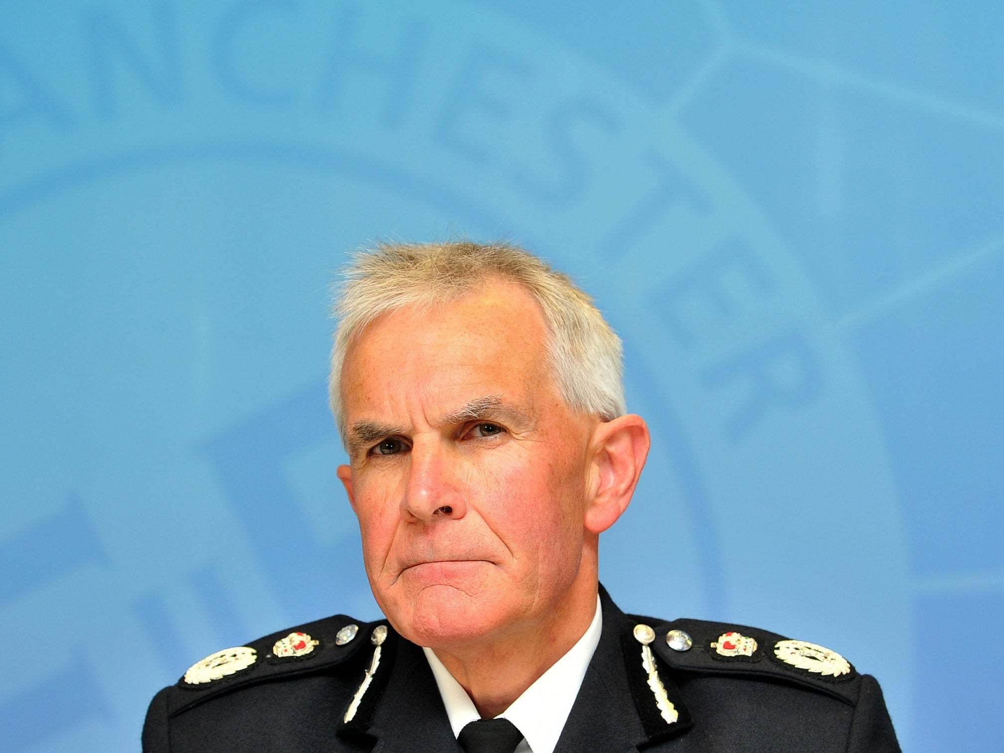 Sir Peter Fahy, former Chief Constable of Greater Manchester Police, speaking during a press conference in September 2012.