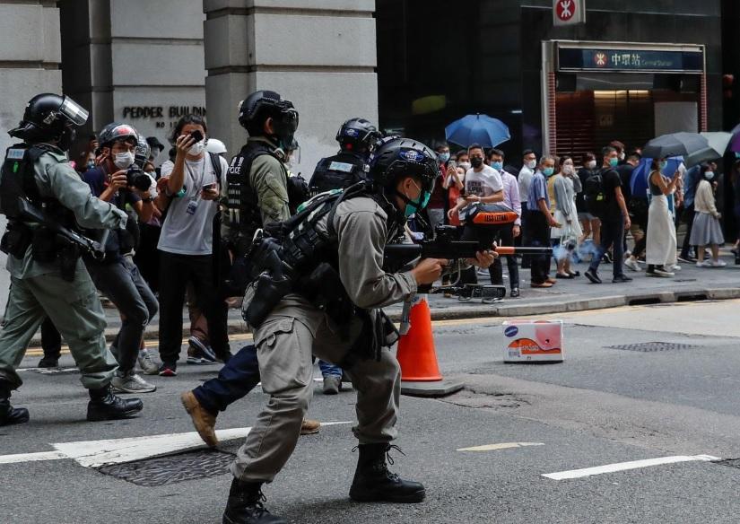 Hong Kong protests: 16 arrested as police firing pepper pellets clash with demonstrators protesting against China&apos;s National Security Bill