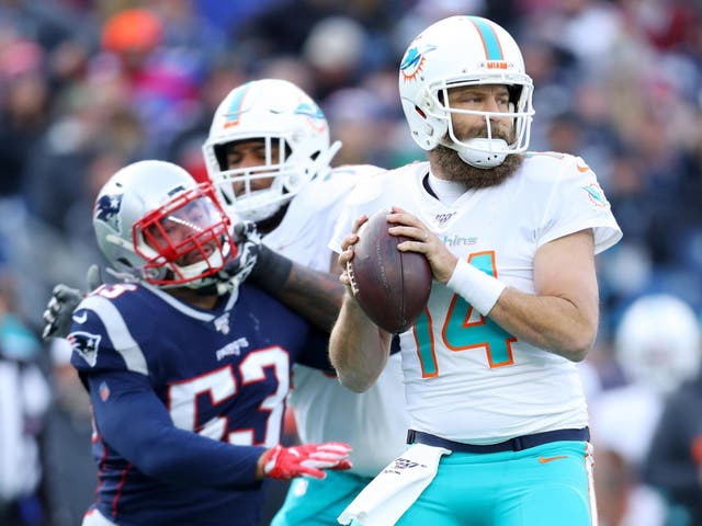 Ryan Fitzpatrick #14 of the Miami Dolphins