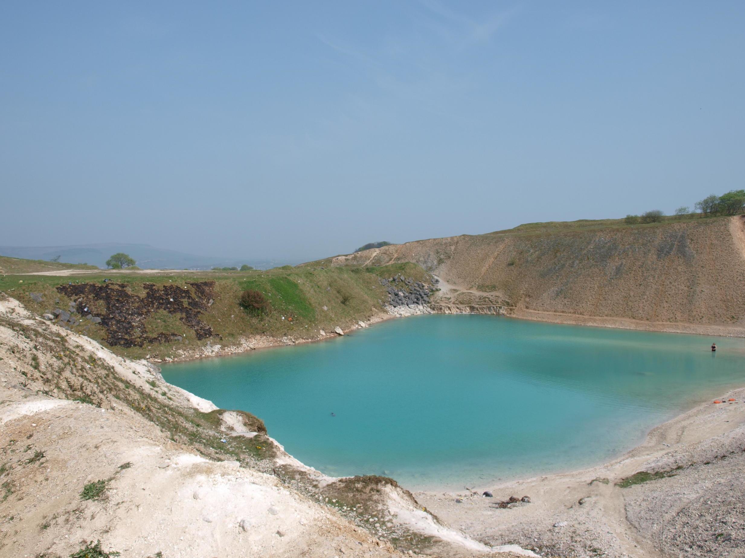 Swimmers pictured taking dip in &apos;probably the most dangerous water in the UK&apos;