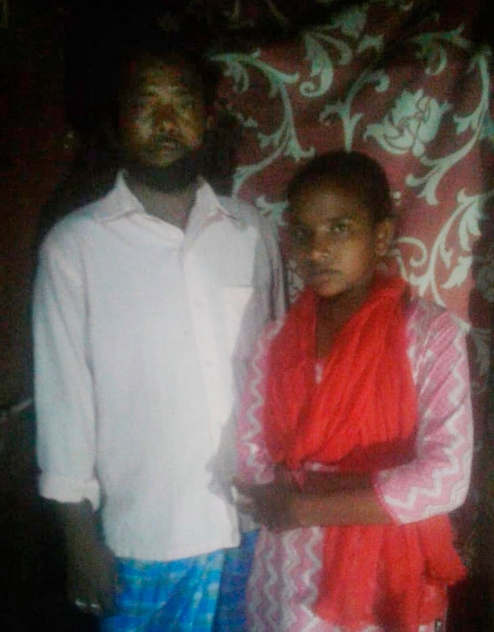 Jyoti with her father at home in Bihar