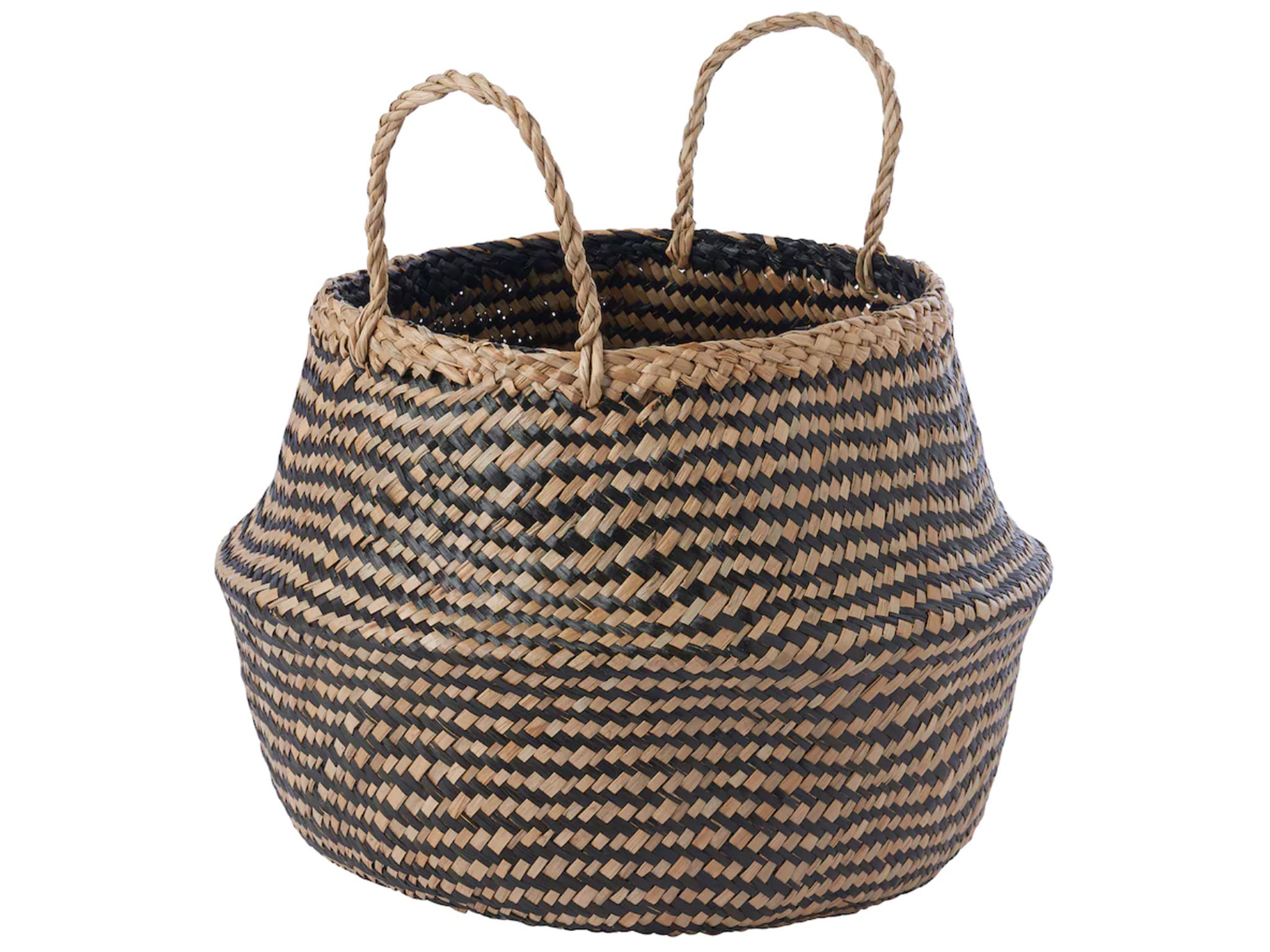 A braided basket means you can keep your space tidy while making the most of any floor space