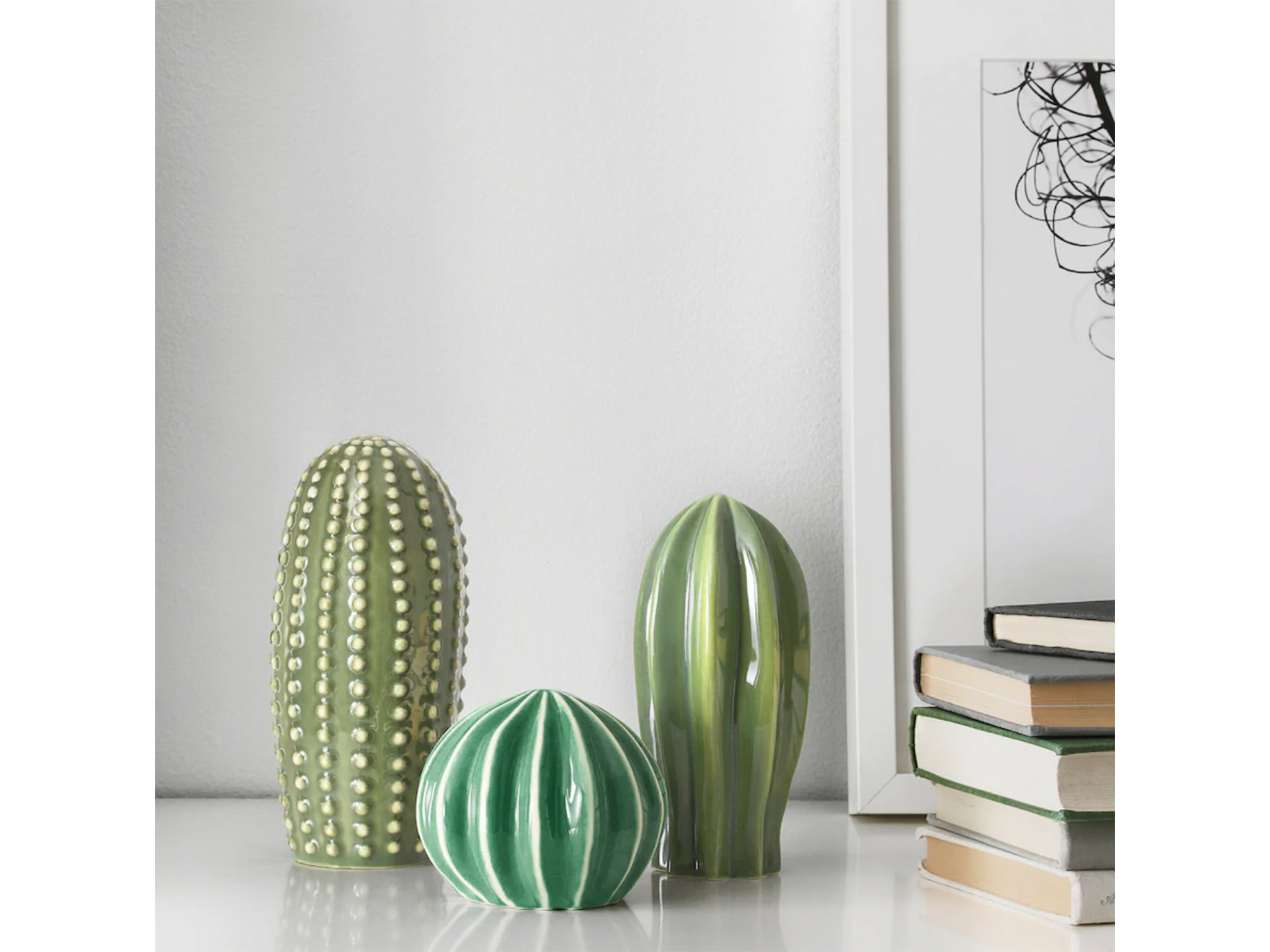 If you don't want to commit to plants, real or faux, in your home, try this ceramic set instead