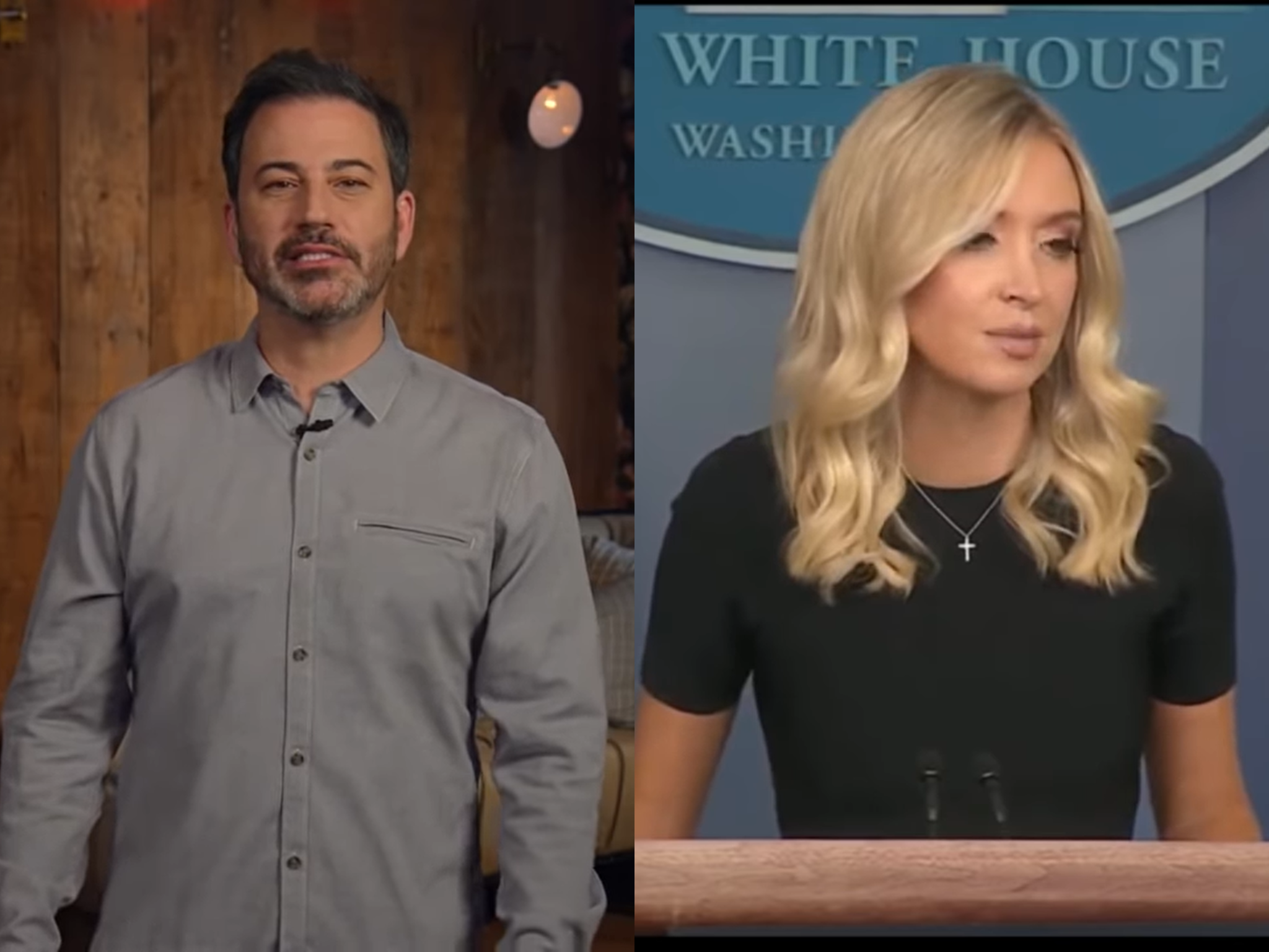 Jimmy Kimmel attacks Trump&apos;s &apos;wilfully ignorant&apos; press secretary over Biden remarks