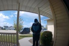 Amazon delivery driver captured on doorbell camera praying for family's high-risk baby